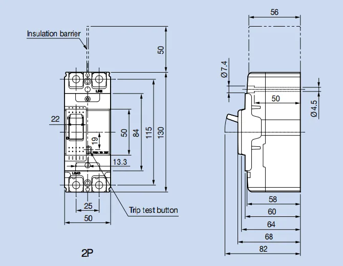 Kích thước Aptomat LS ABS32c 10A