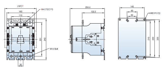 Kích thước Contactor LS MC-130a