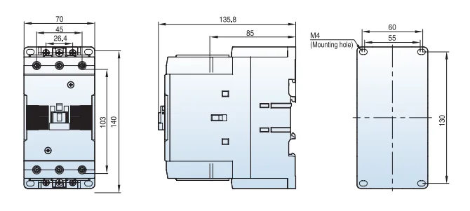 Kích thước Contactor LS MC-85a