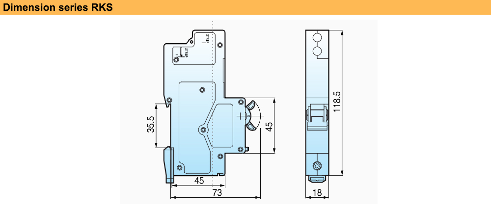 Kích thước Cầu dao chống giật LS RKS 1P+N 6A